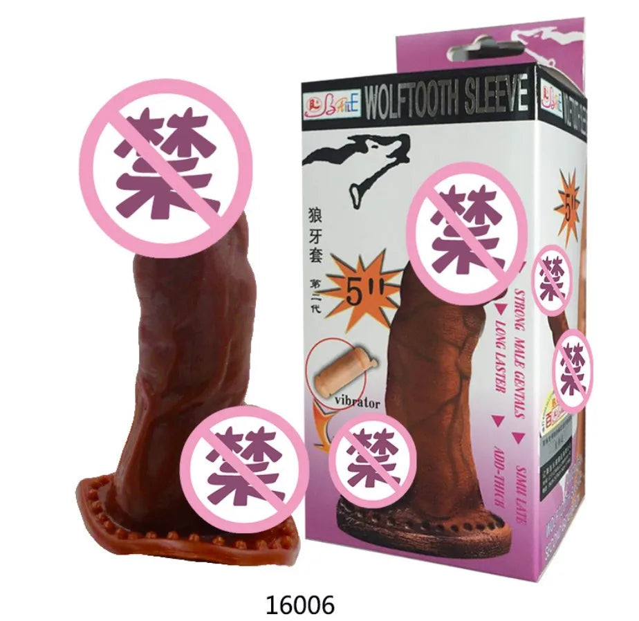 Reusable Penis Sleeve Penis Condom Cock Dick Sex Toys For Men Enlargement Time Delay