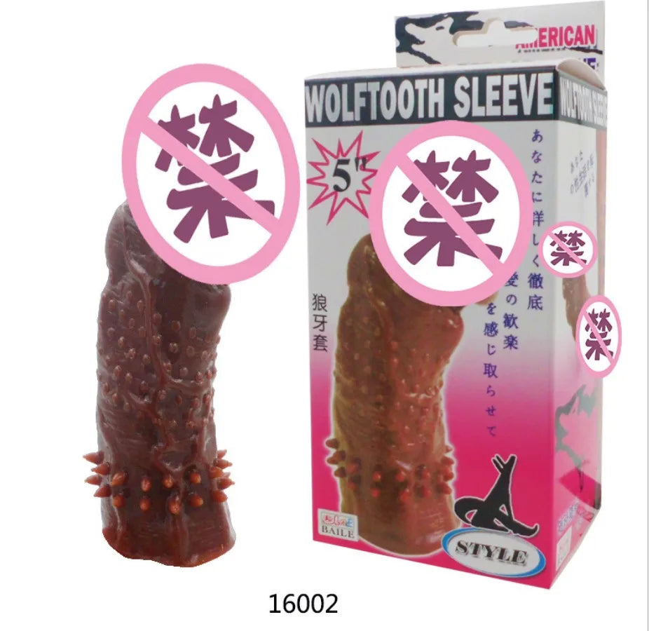 Reusable Penis Sleeve Penis Condom Cock Dick Sex Toys For Men Enlargement Time Delay