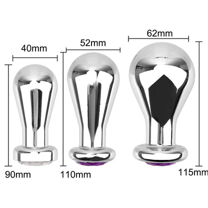 S/M/L Sex Toy for Men and Women, Bulb Anal Plugs, Metal Anus Dilator, Anal Beads, Butt Plug