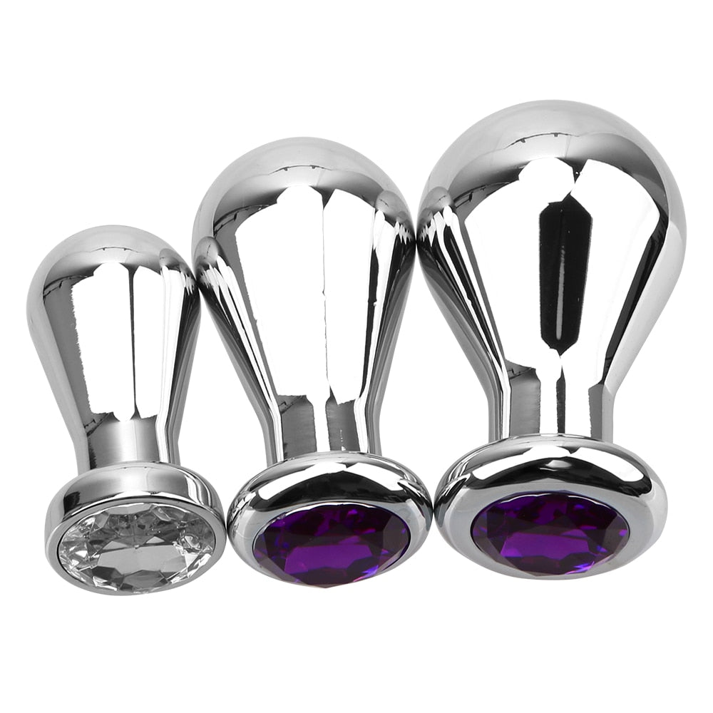 S/M/L Sex Toy for Men and Women, Bulb Anal Plugs, Metal Anus Dilator, Anal Beads, Butt Plug