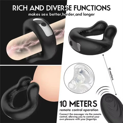 Wireless Remote Vibrating Penis Ring, Cock Ring Vibrator, Delay Ejaculation, Cockring, Male Masturbator, Sex Toys for Men Gay 18+