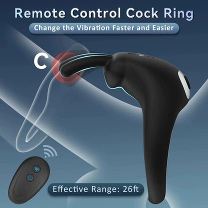 Penis Ring Vibrator Wireless Remote Control Clitoral Stimulation Delay Ejaculation Enlargement Erection For Men