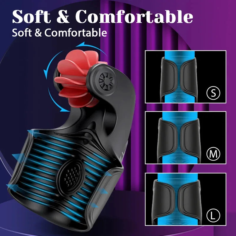 Male Rotating Licking Penis Trainer Full Intelligent Men Tapping Lasting Glans Exerciser Delay Endurance Vibrator Toys