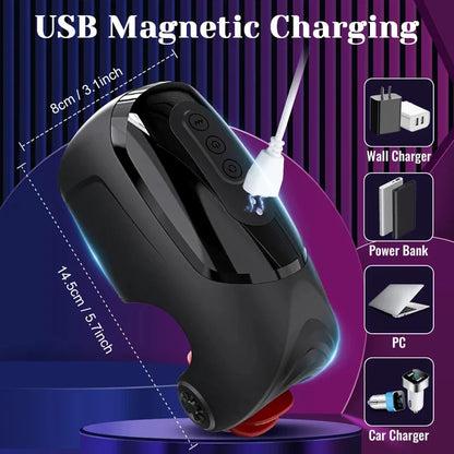 Male Rotating Licking Penis Trainer Full Intelligent Men Tapping Lasting Glans Exerciser Delay Endurance Vibrator Toys
