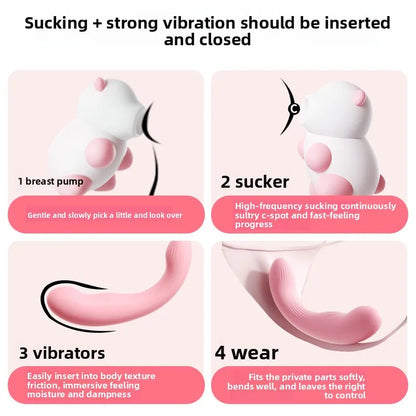 Bear Sucker Clitoris Sucking Vibrator, Female Clit Nipple Oral Vacuum Stimulator Massager, Adult Sex Toys for Women