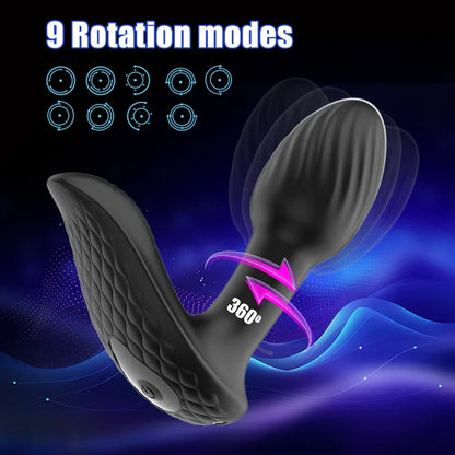 Wireless Remote 9 Modes Anal Plug Vibrator 360 Rotation Wearable Vibrating Butt Plugs Prostate Massager Adult Sex Toys For Women