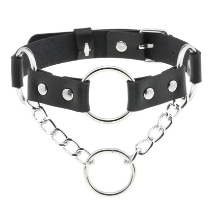 BDSM Different Style Fashion Punk Men Torques Necklace Gothic PU Leather Choker Collar Necklace Women Body Chain