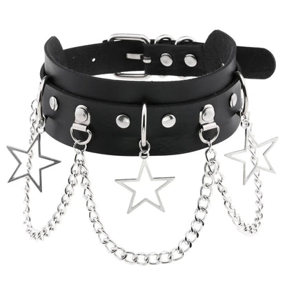 BDSM Different Style Fashion Punk Men Torques Necklace Gothic PU Leather Choker Collar Necklace Women Body Chain