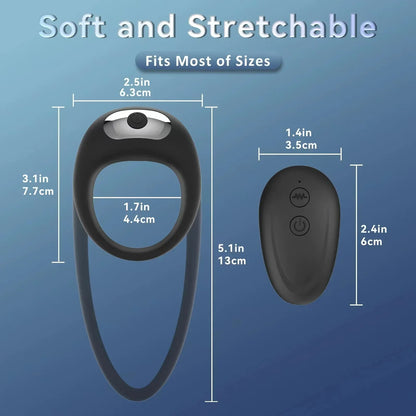 Penis Ring Vibrator Wireless Remote Control Clitoral Stimulation Delay Ejaculation Enlargement Erection For Men