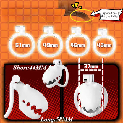 Furry Cute Male Chastity Cage CB Lock SM Flirting Adult Toy Bondage Device for Gay Erotic Urethral Lock with 4-Ring Wrapped Penis
