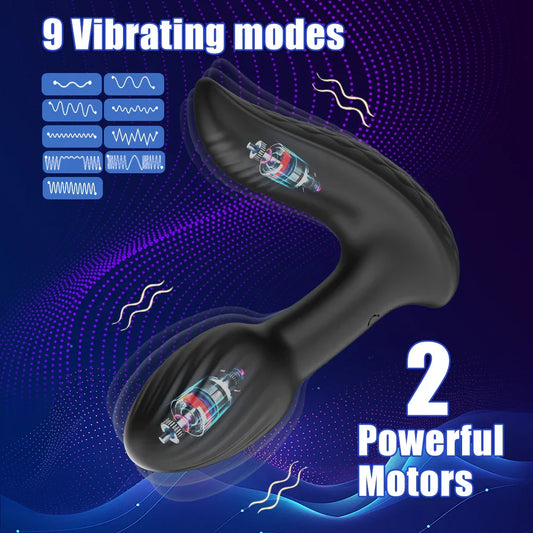 Wireless Remote 9 Modes Anal Plug Vibrator 360 Rotation Wearable Vibrating Butt Plugs Prostate Massager Adult Sex Toys For Women