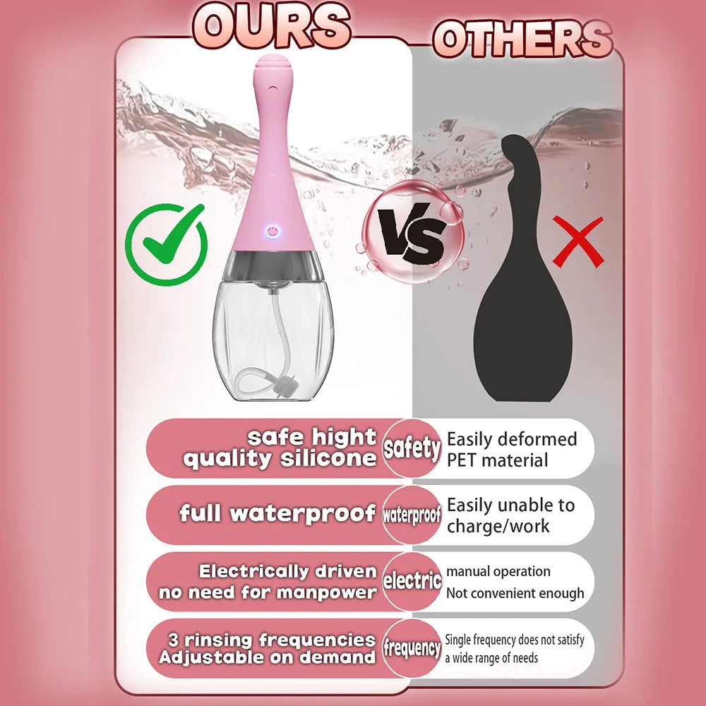 Enema Anal Douches Enema Bulb Silicone Nozzles Colon Cleanse Anti-Backflow Shower Douche Enema Kit Anal Cleansing Feminine Care