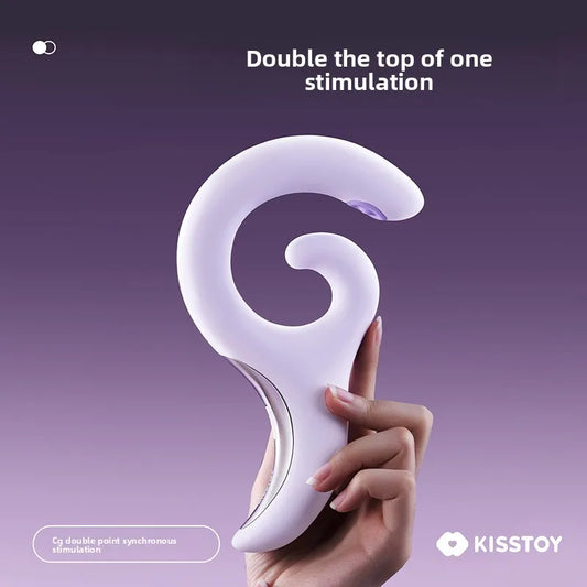 KISSTOY G-type vibrator Female double-head massage masturbator adult sex toys. Dual-point stimulation. Pressure-sensing button