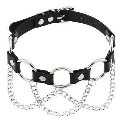 BDSM Different Style Fashion Punk Men Torques Necklace Gothic PU Leather Choker Collar Necklace Women Body Chain