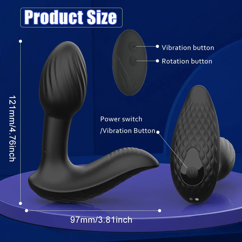 Wireless Remote 9 Modes Anal Plug Vibrator 360 Rotation Wearable Vibrating Butt Plugs Prostate Massager Adult Sex Toys For Women