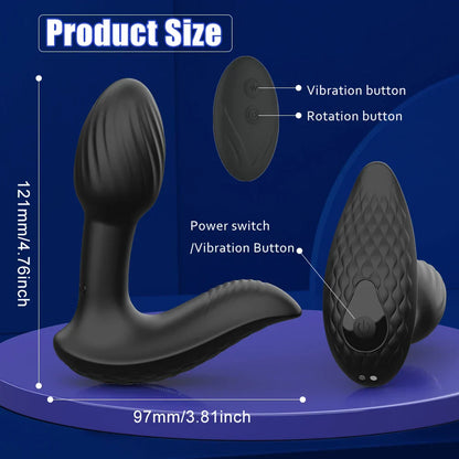 Wireless Remote 9 Modes Anal Plug Vibrator 360 Rotation Wearable Vibrating Butt Plugs Prostate Massager Adult Sex Toys For Women