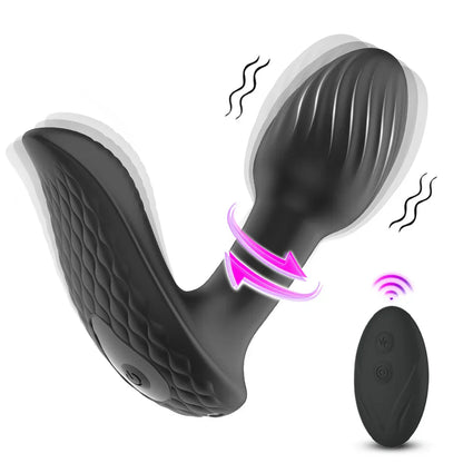 Wireless Remote 9 Modes Anal Plug Vibrator 360 Rotation Wearable Vibrating Butt Plugs Prostate Massager Adult Sex Toys For Women
