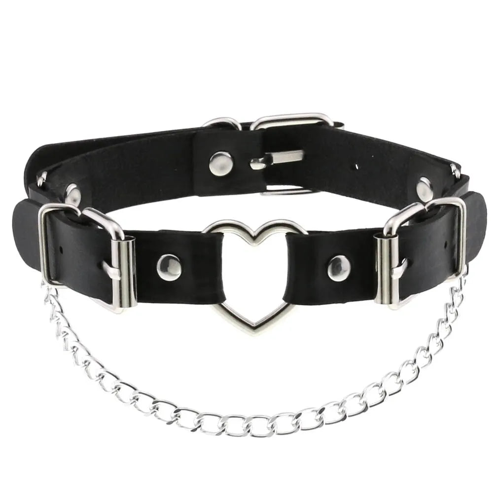 BDSM Different Style Fashion Punk Men Torques Necklace Gothic PU Leather Choker Collar Necklace Women Body Chain