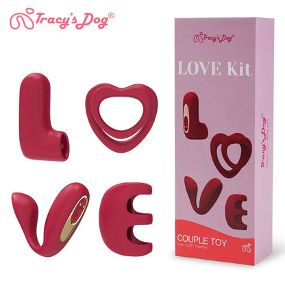 Tracy's Dog Love Vibrator Kit with Removable Vibrating Bullet and 4 Silicone Attachments - Remote Adult Sex Toys for Women & Partners
