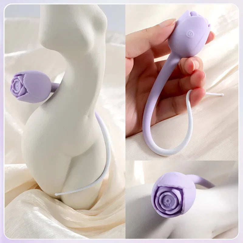 Rose Sucking Sex Toys Dildo Vibrator for Women 3in1 Thrusting G-Spot Anal Vibrators Stimulator Female Vibrating Adult Toys