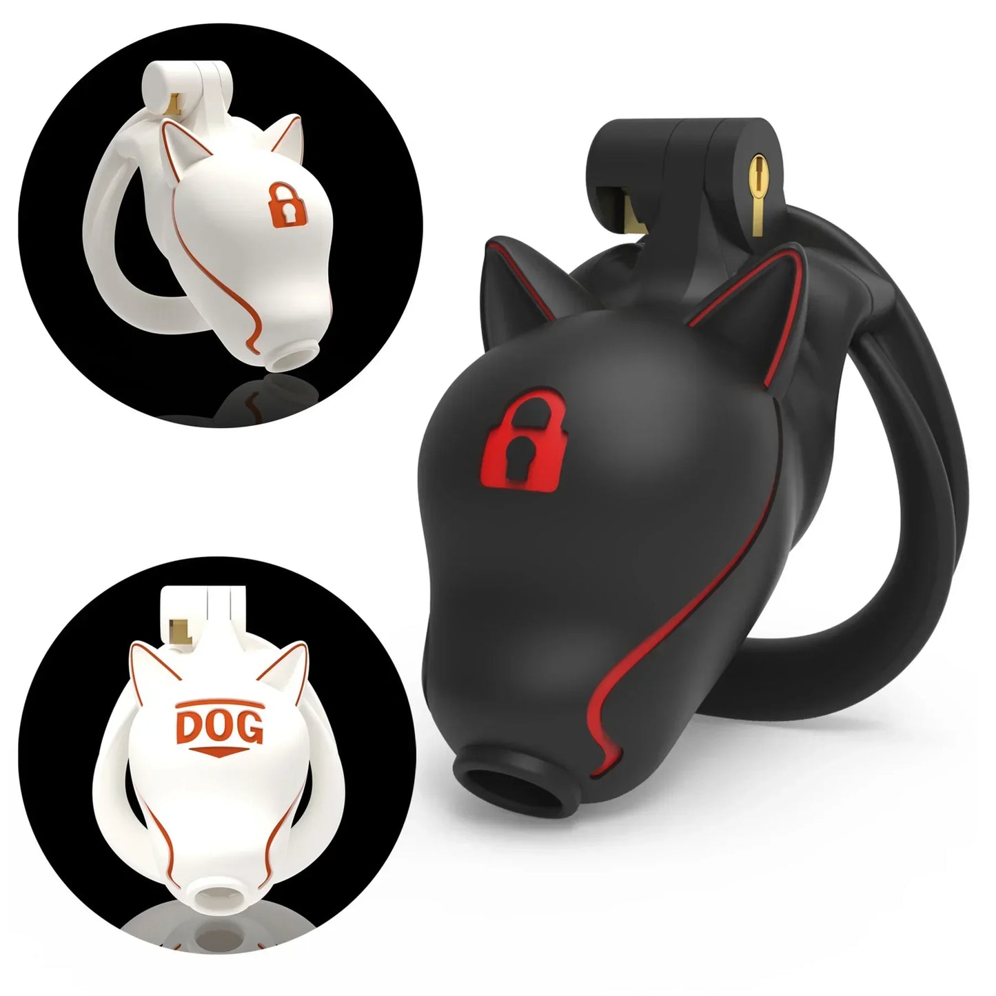 SM Silicone Puppy Male Chastity Cage Bondage Sex Toys CB Lock Discreet Chastity Cock Cage Adults for Men's Abstinence for Gay