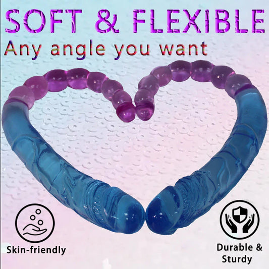 Two sizes of long, double-ended dildos. Double-sided crystal dildos. For anal and G-spot stimulation. Unisex.
