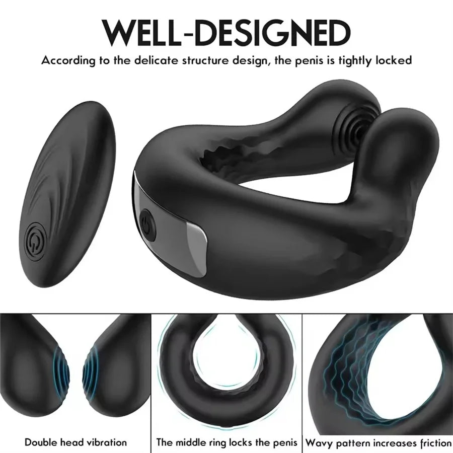 Wireless Remote Vibrating Penis Ring, Cock Ring Vibrator, Delay Ejaculation, Cockring, Male Masturbator, Sex Toys for Men Gay 18+