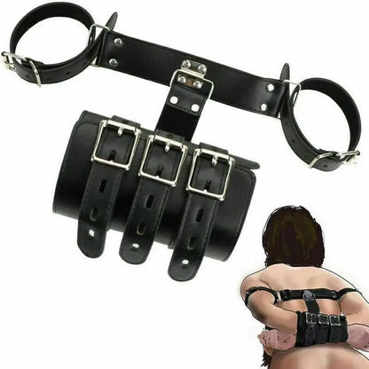 BDSM Bondage Body Restraints Reverse Back Handcuffs Adult Products Sex Game PU Leather Cuffs Sex Toys for Women Couples