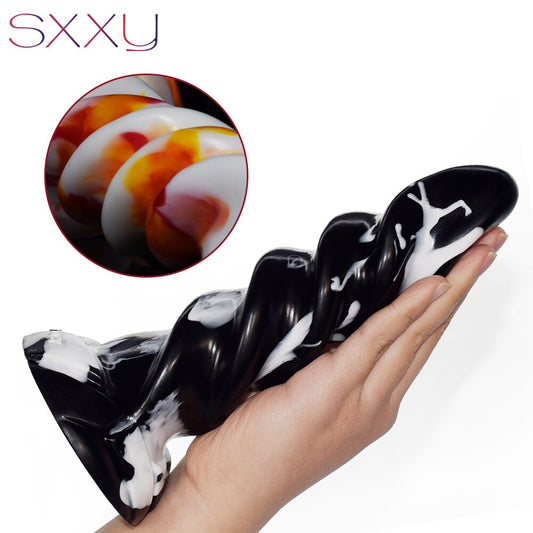 SXXY Anal Plug Twist Fun Sex Toys Textured Dildo G Spot Masturbate Anus Massage Penis Rippled Shaft Female Masturbate Sexy Shop