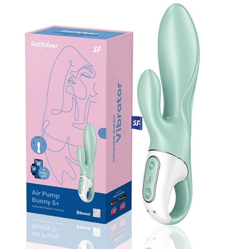 Satisfyer Air Pump Rabbit 5 App-Controlled Remote Connect Interactive Vibrator for Couples G-Spot Clitoris Sex Toy for Women