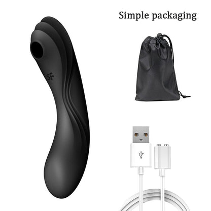 Satisfyer Curvy Trinity 4 - 18+ Female Toy, 3-in-1 G-Spot Vibrator, Clit Suction Stimulator, Waterproof Silicone, Black Toy