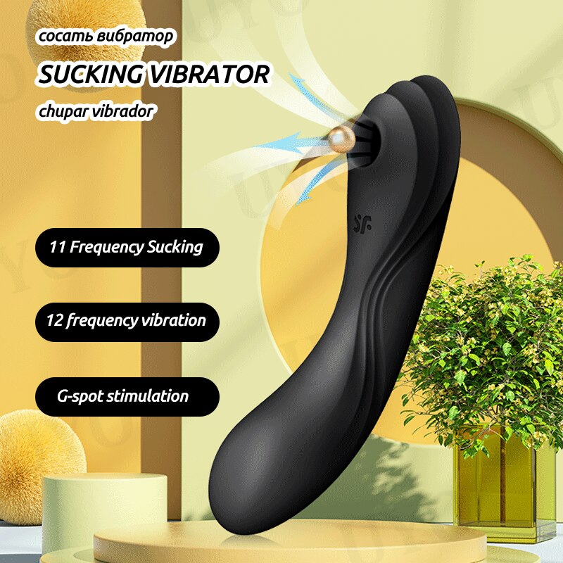 Satisfyer Curvy Trinity 4 - 18+ Female Toy, 3-in-1 G-Spot Vibrator, Clit Suction Stimulator, Waterproof Silicone, Black Toy
