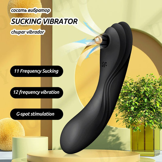 Satisfyer Curvy Trinity 4 - 18+ Female Toy, 3-in-1 G-Spot Vibrator, Clit Suction Stimulator, Waterproof Silicone, Black Toy
