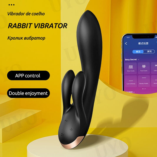 Satisfyer DOUBLE FLEX, App-Controlled Rabbit Vibrator, Super Power Vibration, G-Spot Clitoral Vibrator, Women Sex Toy