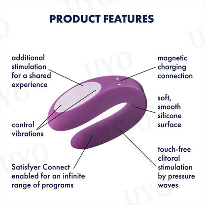 Satisfyer with Joy App Control Vibrator Silicone Sex Toy for Couples 10 Vibrations IPX7 Waterproof Vibrator for Women UYO