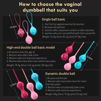 Satisfyer Safe Silicone Smart Balls Kegel Ben Wa Balls Vaginal Tightening UYO Vagina Machine Geisha Balls Toy For Women