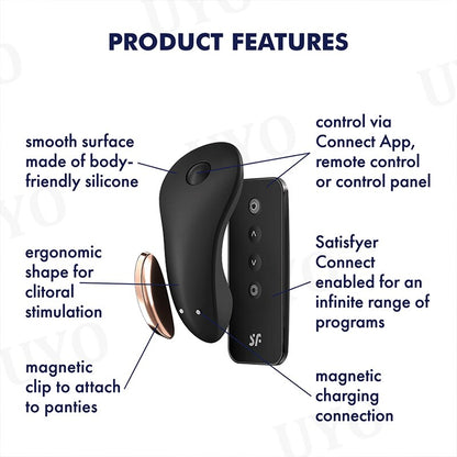 Satisfyer Little Secret App-Controlled Wearable Magnetic Vibrator Remote Control Clitoral Stimulator Couple Vibrators for Women UYO