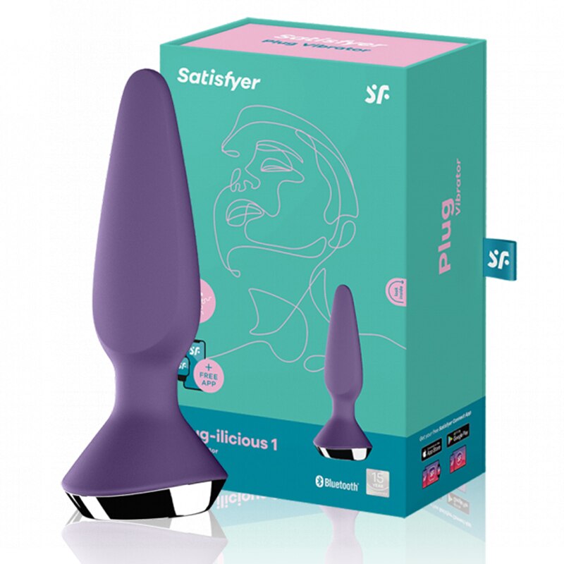Satisfyer Plug-Ilicious 1 app Remote Control Anal Plug Toy for Men, Vibrator, Silicone Material, Prostate Massager, Women's Anal Plug