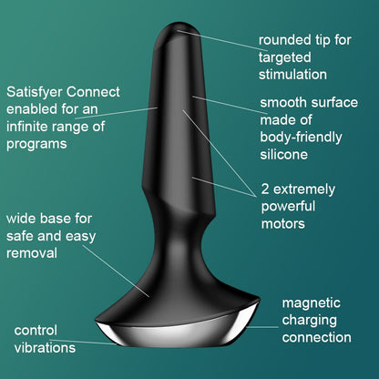 Satisfyer Plug-Ilicious 2 App Remote Control Prostate Massager Buttplug Toy for Men Vibrator Silicone Material Female Anal Plug