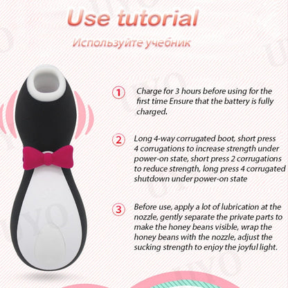 Satisfyer Pro Penguin Clit Sucker G-Spot Stimulator Silicone Vibrating Nipple Sucker Erotic Cartoon Adult Toy Vibrator for Women