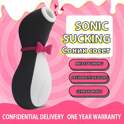 Satisfyer Pro Penguin Clit Sucker G-Spot Stimulator Silicone Vibrating Nipple Sucker Erotic Cartoon Adult Toy Vibrator for Women