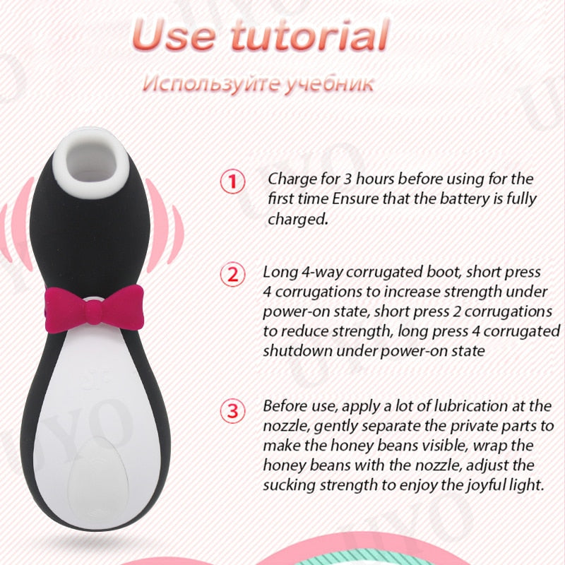 Satisfyer Pro Penguin clitoral suction G-spot stimulation silicone vibration nipple sucker arousal cartoon adult toy vibrator for women