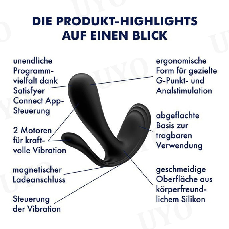 Satisfyer Top Secret + Wearable Silicone Vibrator App Remote Control Vibrating for Women Anal Plug G-Spot Clitoris Stimulator