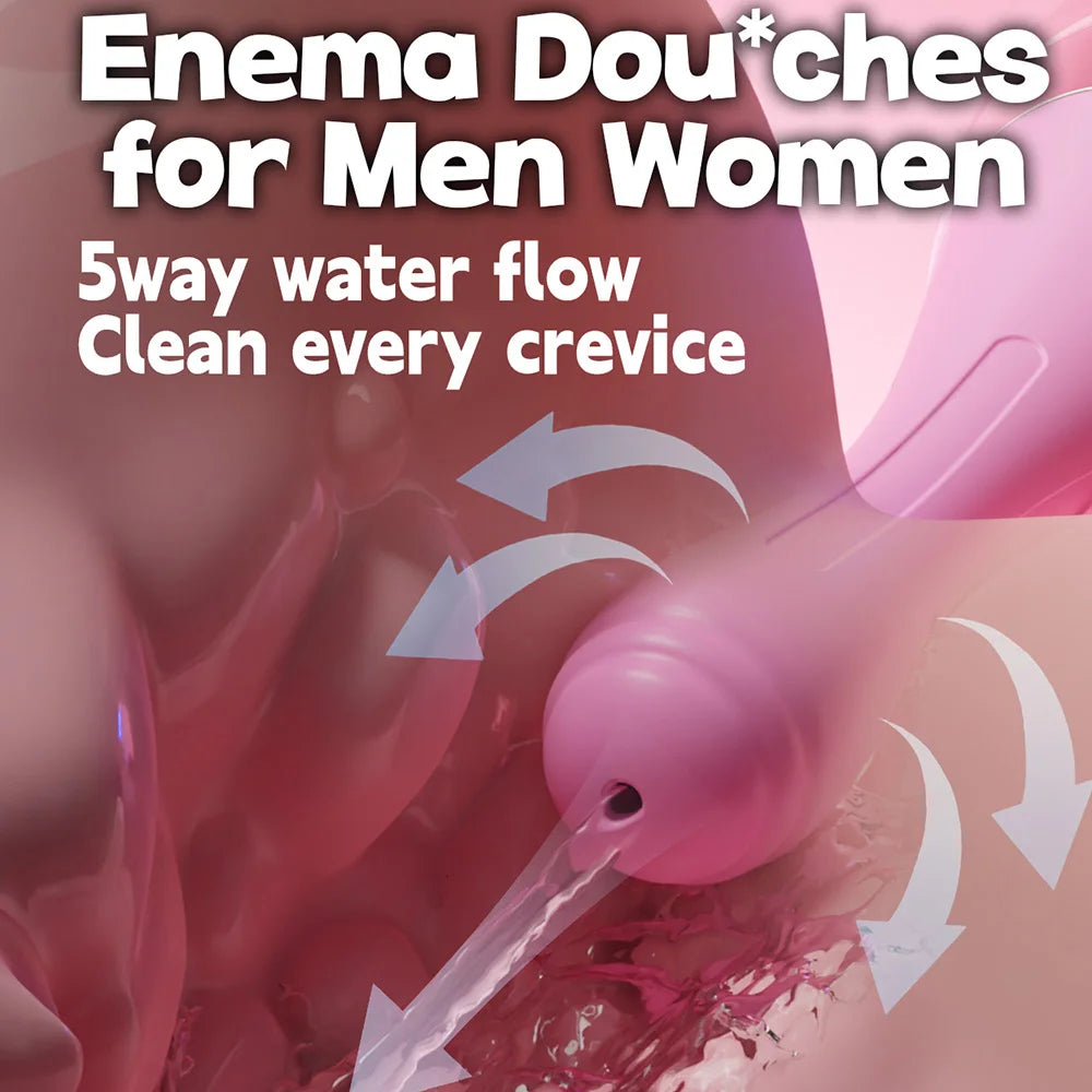 Enema Anal Douches Enema Bulb Silicone Nozzles Colon Cleanse Anti-Backflow Shower Douche Enema Kit Anal Cleansing Feminine Care