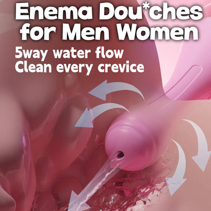 Enema Anal Douches Enema Bulb Silicone Nozzles Colon Cleanse Anti-Backflow Shower Douche Enema Kit Anal Cleansing Feminine Care