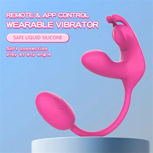 3-in-1 Wearable Vibrator, Love Egg, Female Masturbator, Bendable Massage Stick, Nipple Clitoris G-Spot Stimulation Sex Toy For Women