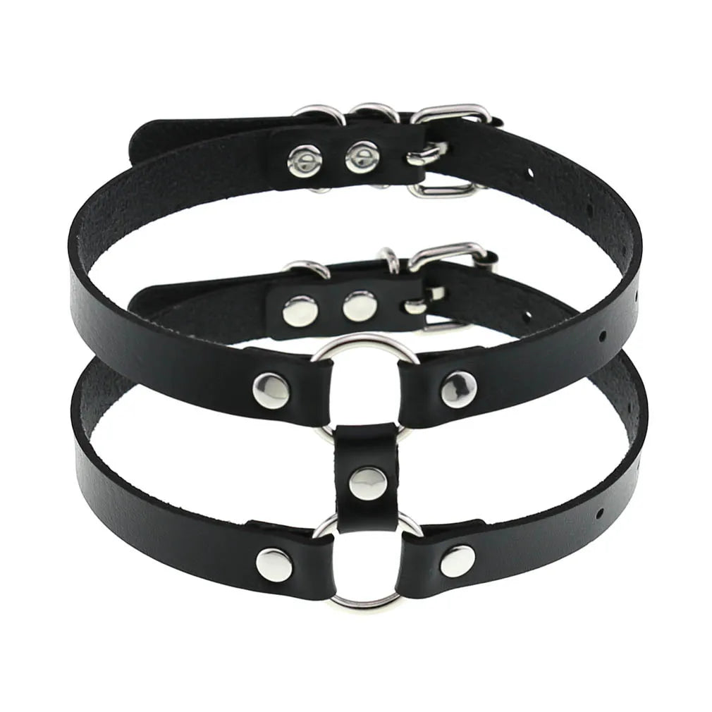 BDSM Different Style Fashion Punk Men Torques Necklace Gothic PU Leather Choker Collar Necklace Women Body Chain