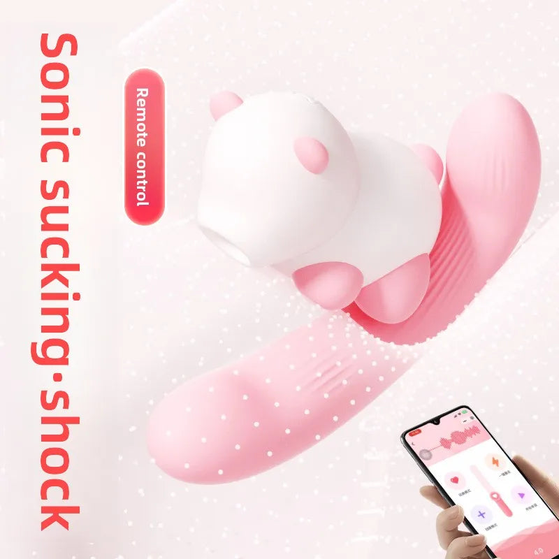 Bear Sucker Clitoris Sucking Vibrator, Female Clit Nipple Oral Vacuum Stimulator Massager, Adult Sex Toys for Women