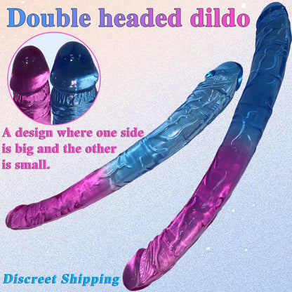 Two sizes of long, double-ended dildos. Double-sided crystal dildos. For anal and G-spot stimulation. Unisex.