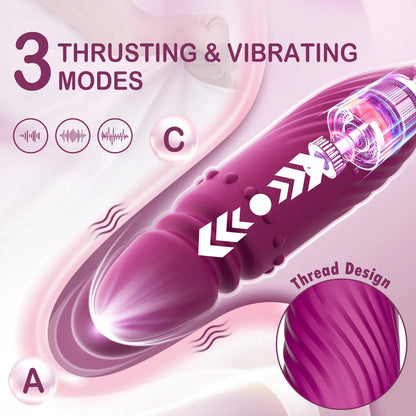 Rose Sucking Vibrator for Women 4-in-1 Thrusting Dildo G-Spot Nipple Sucker Clitoris Stimulator Vibrating Egg Adult Sex Toys